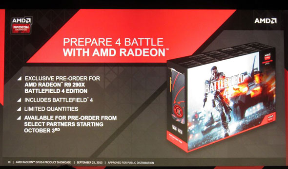 AMD、新GPU“RADEON”シリーズで『BATTLEFIELD 4バンドルモデル』発表