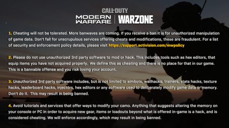 CoD:MW： Infinity WardがチーターのBANに関して新たな声明を発表、さらなるBANも予定