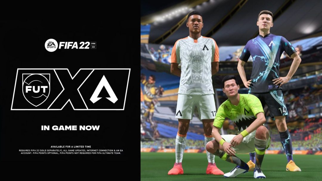 エーペックスレジェンズ とサッカーゲーム Fifa 22 のコラボ実現 レジェンド3人のモチーフキットなどアイテム10種が期間限定で発売中 Eaa Fps News イーエーエー いえぁ